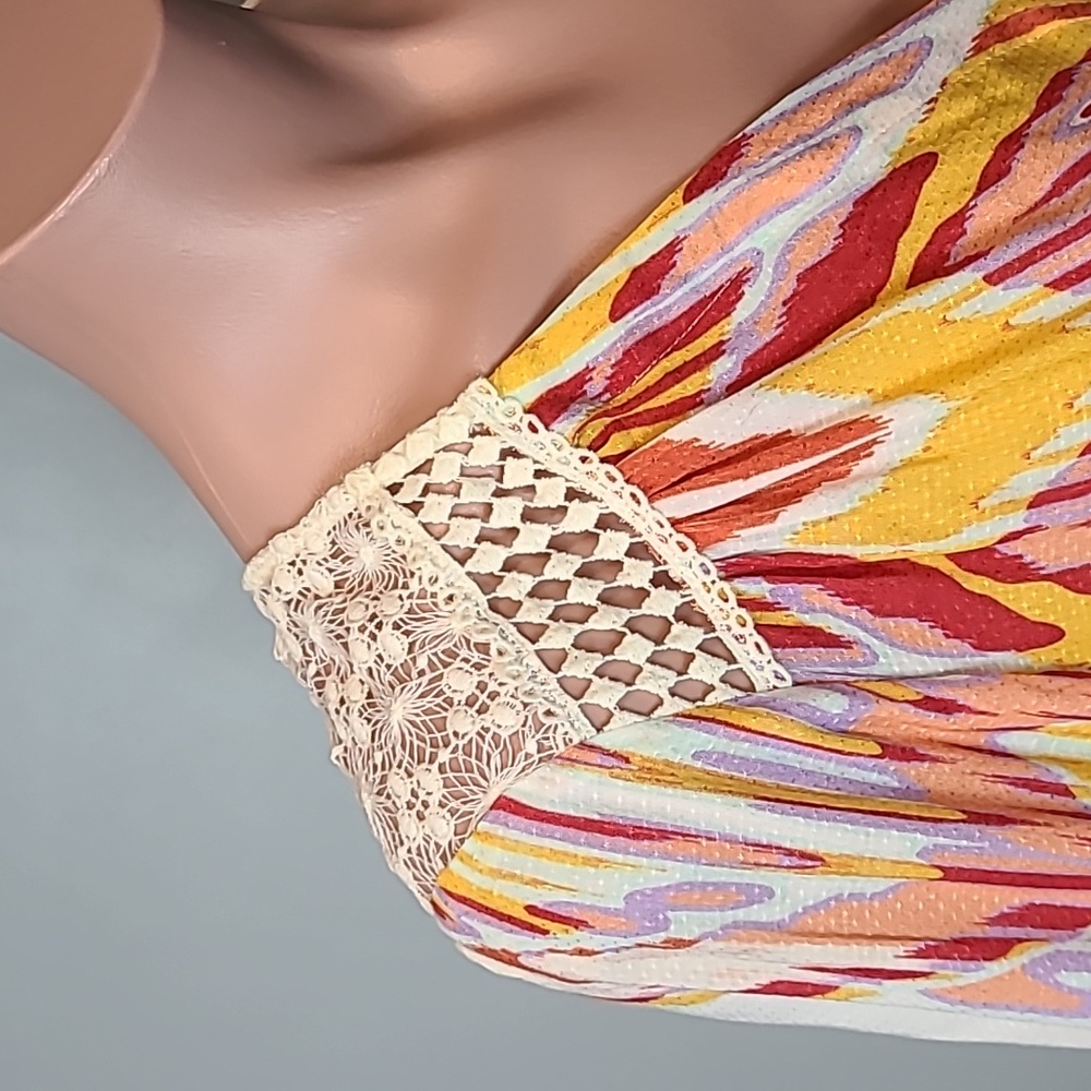 HALE BOB Art To Wear Flowy Top Size XS Silky Bohemian Comfy Beachy‎ Summer - Picture 3 of 10
